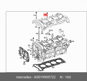 БОЛТ A0019905722 A 001 990 57 22 MERCEDES BENZ