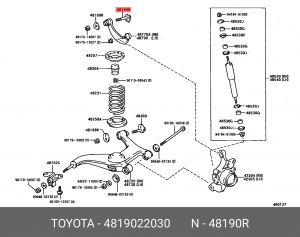 Болт подвески регулировочный TOYOTA 48190-22030 48190-22030 TOYOTA