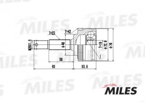 ШРУС наружный NISSAN MICRA 1.0 92-03 (GKN 303306) GA20302 GA20302 MILES