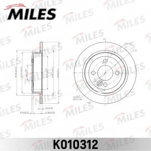 Диск тормозной задний D259мм MINI (R50, R56) (TRW DF4198) K010312 K010312 MILES
