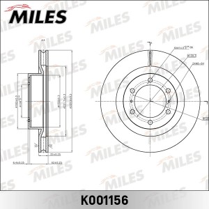 Диск тормозной передний TOYOTA LAND CRUISER PRADO (J150) 10- (TRW DF7880) K00115 K001156 MILES