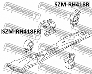 Опора двигателя задняя SUZUKI LIANA, BALENO SZM-RH418R SZM-RH418R FEBEST