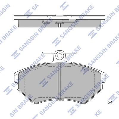 Колодки тормозные VW Golf (89-) передние (4шт.) SANGSIN SP1708 SANGSIN