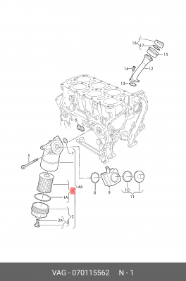 фильтрующий элемент масла!\ VW Golf 4, Audi A2/A3/TT 2.3-3.2/1.2TDi-2.0TDi 97> 070 115 562 VAG