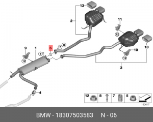 кольцо уплотнительное! 49x66x36.3\ BMW E53 3.0i/4.4i 00> 18 30 7 503 583 BMW