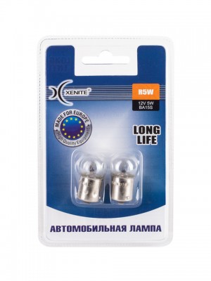 к-кт ламп! накаливания R5W (LONG LIFE) 12V (блистер 2шт)\ 1007122 XENITE