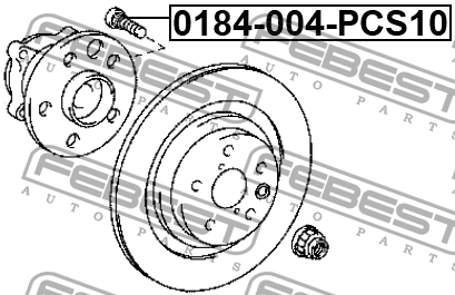 Шпилька колёсная PCS 10 0184-004-PCS10 FEBEST