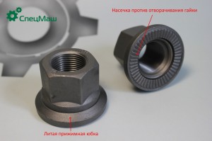 Гайка колеса КАМАЗ,МАЗ,ГАЗ (М22*1.5х26, с насечкой) СПЕЦМАШ 93865310403802 SPETSMASH