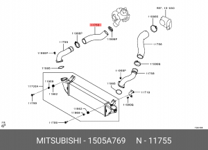 ШЛАНГ ИНТЕРКУЛЛЕРА РЕЗИНОВЫЙ 1505A769 1505A769 MITSUBISHI