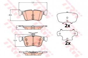Колодки задние FORD MONDEO V, S-MAX, GALAXY 2015- GDB2133 GDB2133 TRW