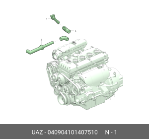 Шланг ЗМЗ-409 вентиляции картера ЕВРО-4 (ОАО УАЗ) 040904101407510 UAZ UAZ