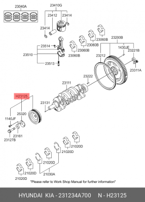 KIA SORENTO (2003-2009) 2.5 CRDi D4CB 231234A700 HYUNDAI KIA