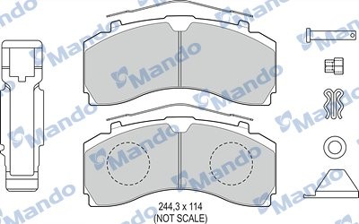 Колодки тормозные MERCEDES Actros дисковые (245x114x35) (4шт.) MANDO MBF016112 MANDO
