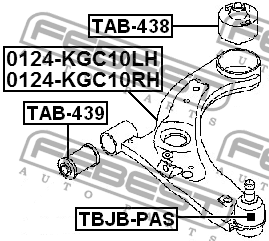 Сайлентблок задний переднего рычага TAB-438 FEBEST