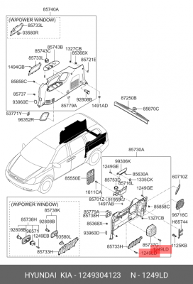 Винт самонарезающий HYUNDAI KIA OE 1249304123 HYUNDAI KIA