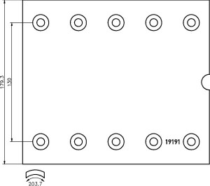 Накладка тормозной колодки BPW (420x180) стандарт 80 отв. 8x15 / 93251 (8шт.) TE 1919101 TEXTAR