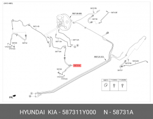 Шланг торм. пер. лев. HYUNDAI/KIA 587311Y000 HYUNDAI KIA