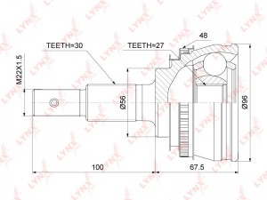 ШРУС наружный к-кт!\ Toyota Camry 3.0 1MZ-FE 91-06 CO-7551A LYNXAUTO