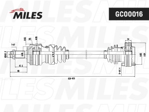 Привод в сборе левый/правый BMW E36/E46 1.6-2.0 (ABS) (GKN 300645) GC00016 GC00016 MILES