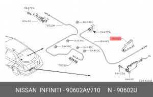 КНОПКА ЗАДНЕЙ Д 90602AV710 NISSAN