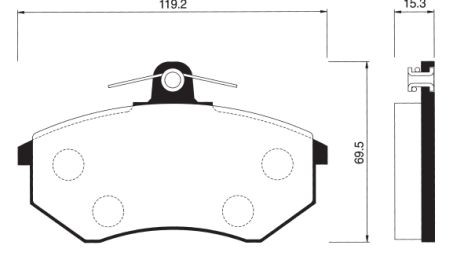 Колодки тормозные VW Passat (88-92) передние (4шт.) SANGSIN SP1043 SANGSIN