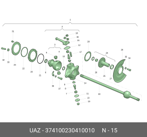 Рычаг кулака поворотного УАЗ-3741,3909 Н/О (ОАО УАЗ) 374100230410010 UAZ UAZ