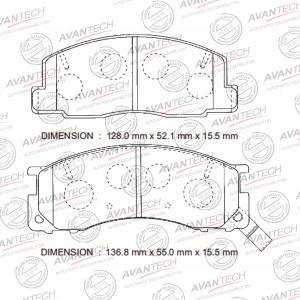 Колодки тормозные дисковые Avantech передние (противоскрипная пластина в компл.) AV983 AVANTECH