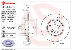 Диск тормозной 09.C349.11 09.C349.11 BREMBO