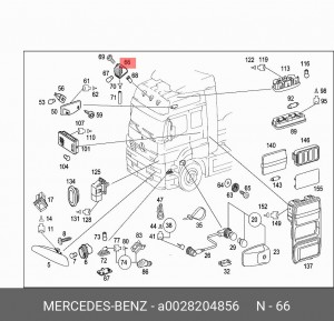 фонарь габаритный !кабины \MB A 002 820 48 56 MERCEDES BENZ