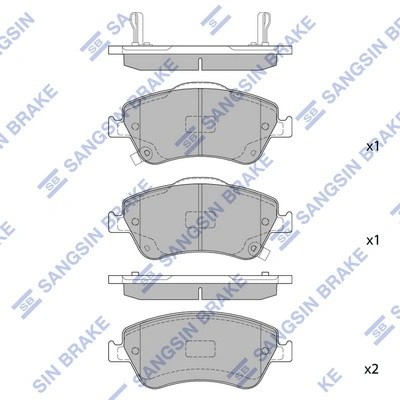 Колодки тормозные TOYOTA Auris (06-) передние (4шт.) SANGSIN SP1500 SANGSIN