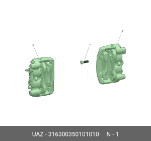 Суппорт УАЗ-3163 Патриот правый в сборе универсальный (ABS и без) (ОАО УАЗ) 316300350101010 UAZ UAZ