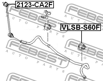 Втулка стабилизатора передняя VOLVO S80 II 2007-2016 VLSB-S60F VLSB-S60F FEBEST