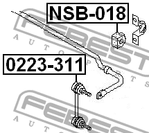 Втулка стабилизатора задняя NISSAN X-TRAIL T30 2000-2006 (18мм) NSB-018 NSB-018 FEBEST