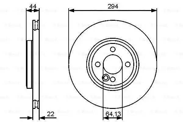 Диск тормозной передний 0986479438 0 986 479 438 BOSCH