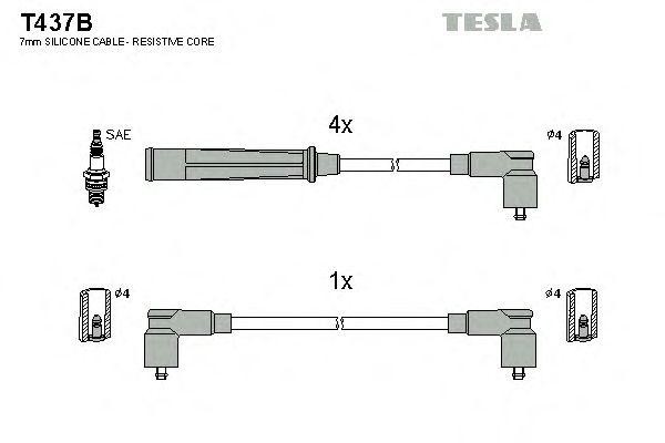 к-кт проводов!\ BMW E21/E30/E28 1.5-1.8 M10 80-88 T437B TESLA