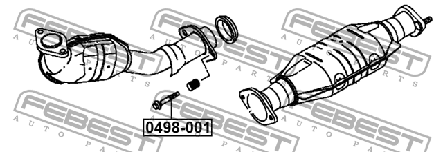 Болт NISSAN Almera (N16E),Micra (K12),Note (E11) выхлопной системы FEBEST 0498-001 FEBEST