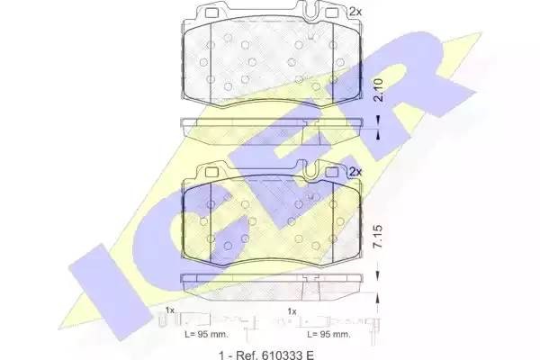 181389-203 колодки дисковые передние !\ MB W220/W211 02># 181389203 ICER