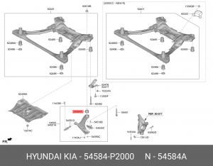 Сайлентблок KIA Sorento (21-) рычага переднего нижнего "G" OE 54584P2000 HYUNDAI KIA