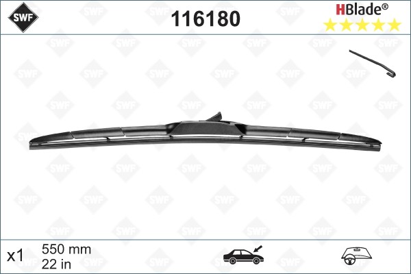 Щетка стеклоочистителя 550мм гибридная Hblade SWF 116180 SWF