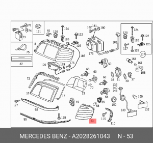 Указатель поворота MERCEDES C (W202) правый OE A2028261043 MERCEDES BENZ