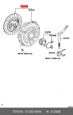 КОМПЛЕКТ СЦЕПЛЕНИЯ 31250-19095 31250-19095 TOYOTA