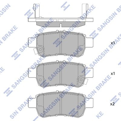 Колодки тормозные HONDA Odyssey (96-),Shuttle (95-) задние (4шт.) SANGSIN SP1428 SANGSIN