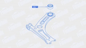 Сайлентблок рычага передней подвески, задний Audi A-3, TT,  Skoda Octavia, Super SB871 FINWHALE