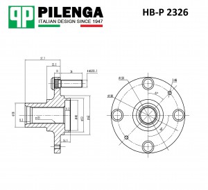Ступица передняя, голая HYUNDAI/KIA ACCENT, SOLARIS HB-P2326 HBP2326 PILENGA