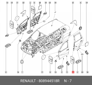 заглушка ограничителя двери!\ Renault Logan/Duster 1.4/1.6/1.5dCi 04> 808944518R RENAULT