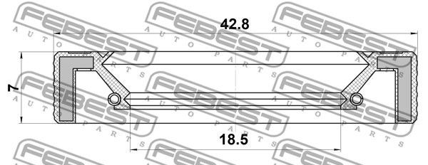 Сальник рулевой рейки 18.5x42.8x7x7 KIA SORENTO 2002-2006 95LAY-20420707X 95LAY-20420707X FEBEST