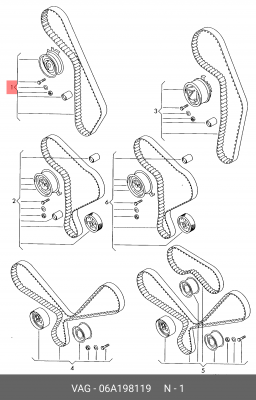 Ролик ремня грм(ролик,зубчатый ремень) 06A198119 06A 198 119 VAG