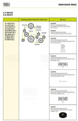 Ролик привод. ремня Mercedes GLK (X204) (08-) 2.1d [OM651] (опор.) ребрист. d115 CM5511 TRIALLI