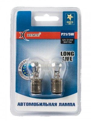 Лампа 12V P21/5W BAY15d 3200К блистер (2шт.) Long Life XENITE 1007116 XENITE