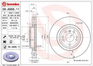 Диск тормозной 09.A956.11 09.A956.11 BREMBO
